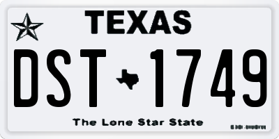 TX license plate DST1749
