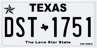 TX license plate DST1751
