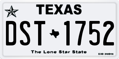 TX license plate DST1752