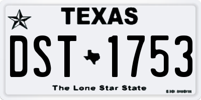 TX license plate DST1753
