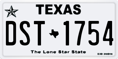 TX license plate DST1754