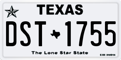 TX license plate DST1755