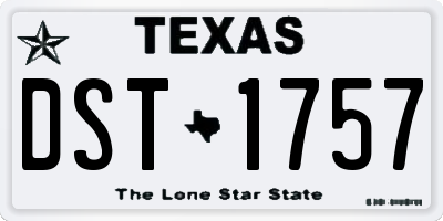 TX license plate DST1757