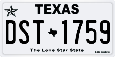TX license plate DST1759