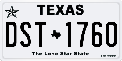 TX license plate DST1760