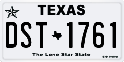 TX license plate DST1761