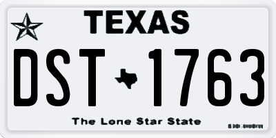 TX license plate DST1763