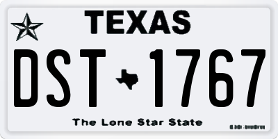 TX license plate DST1767