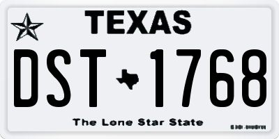 TX license plate DST1768