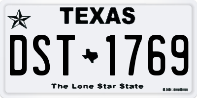TX license plate DST1769