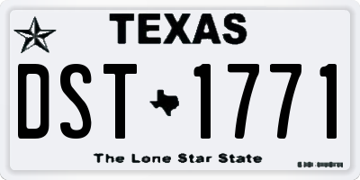 TX license plate DST1771