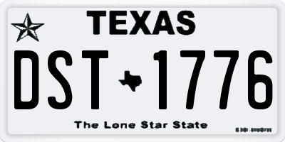 TX license plate DST1776