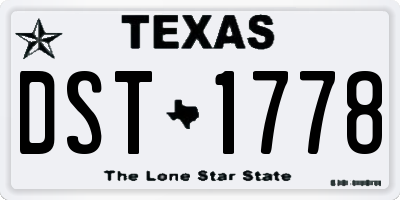 TX license plate DST1778