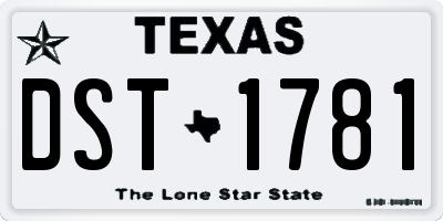 TX license plate DST1781