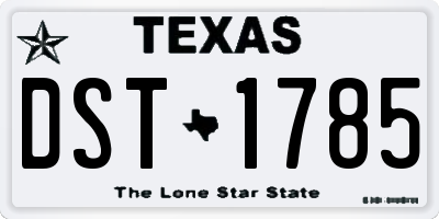 TX license plate DST1785