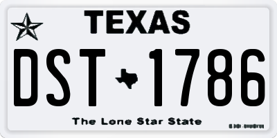 TX license plate DST1786