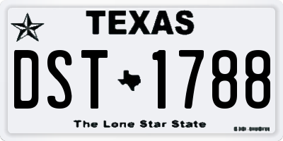 TX license plate DST1788