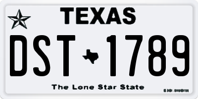TX license plate DST1789