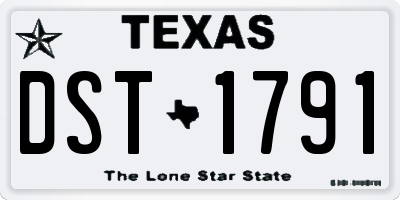 TX license plate DST1791