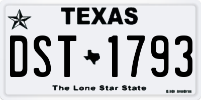 TX license plate DST1793