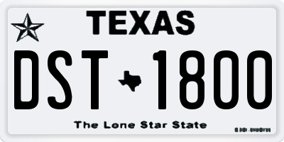 TX license plate DST1800