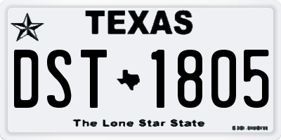 TX license plate DST1805