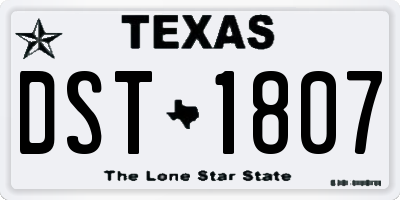 TX license plate DST1807