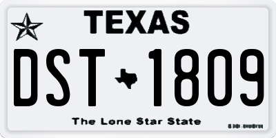 TX license plate DST1809
