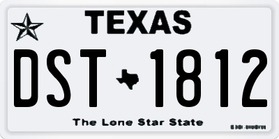 TX license plate DST1812