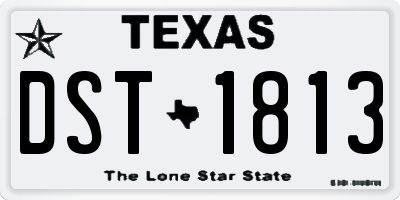 TX license plate DST1813