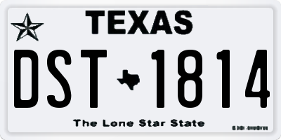 TX license plate DST1814