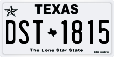 TX license plate DST1815