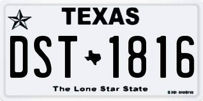 TX license plate DST1816