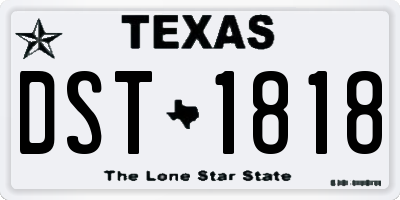 TX license plate DST1818