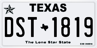 TX license plate DST1819