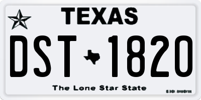 TX license plate DST1820
