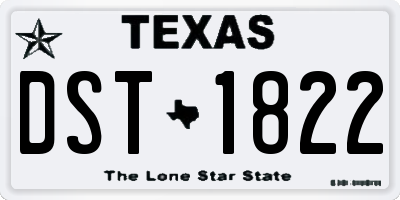 TX license plate DST1822
