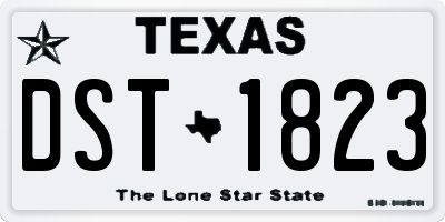 TX license plate DST1823