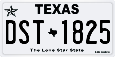 TX license plate DST1825