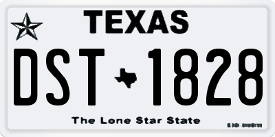 TX license plate DST1828