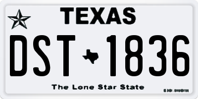 TX license plate DST1836