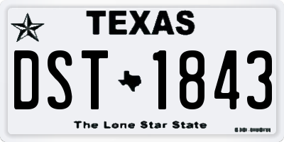 TX license plate DST1843