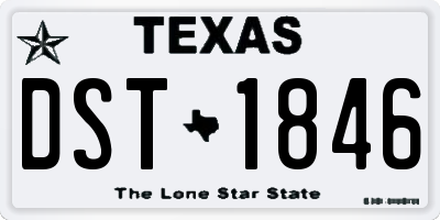 TX license plate DST1846