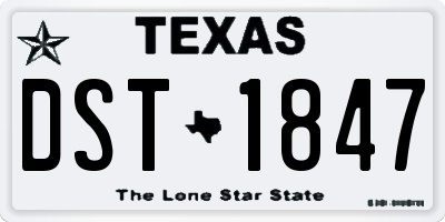 TX license plate DST1847