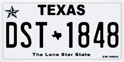 TX license plate DST1848