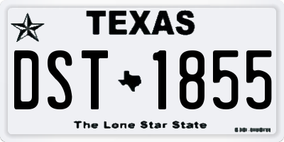 TX license plate DST1855