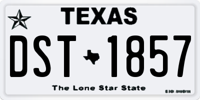 TX license plate DST1857
