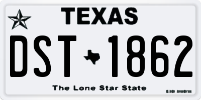 TX license plate DST1862
