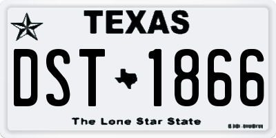 TX license plate DST1866