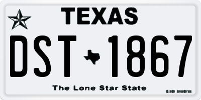 TX license plate DST1867